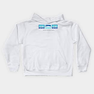 take your hands off my walkman blue Kids Hoodie